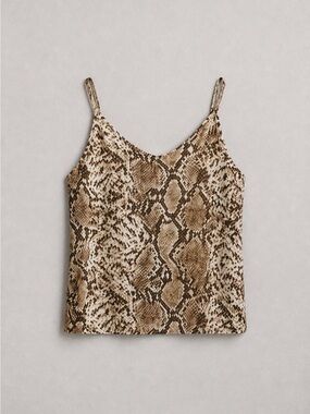 Snake Print Cami Tank Top in Brown